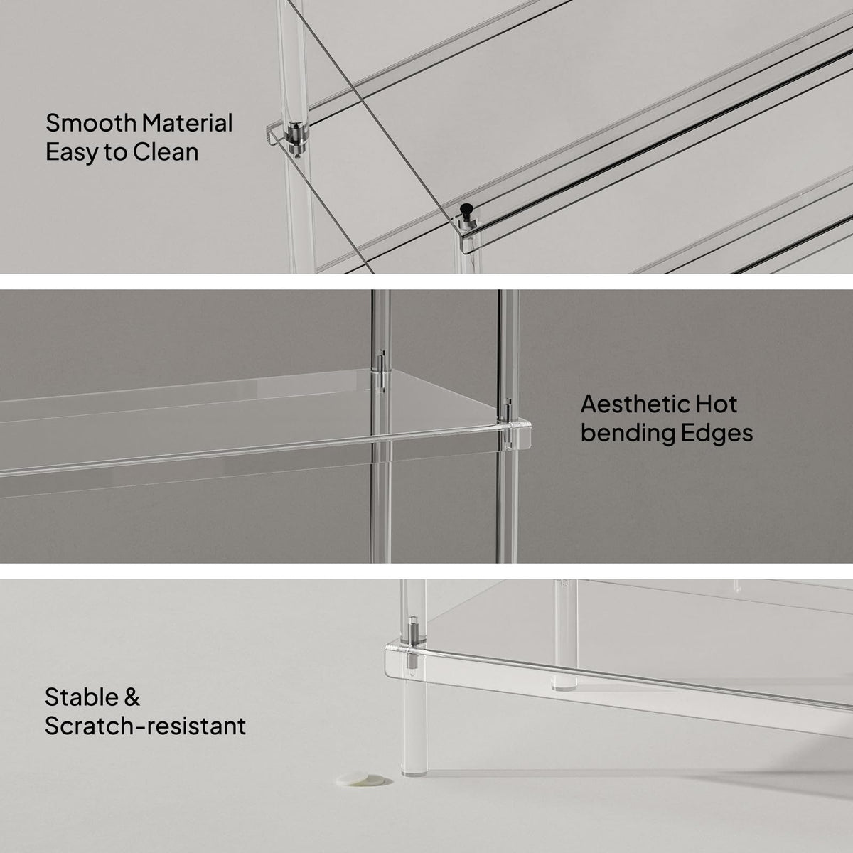 Aquiver 8 Tiers Acrylic Shoe Rack - Tall Shoe Rack for Entryway - Large Capacity Shoe Organizer - Clear Shoe Shelf Holds 24 Pairs, 25.6'' L x 11.8'' W x 60.6'' H, Easily Clean