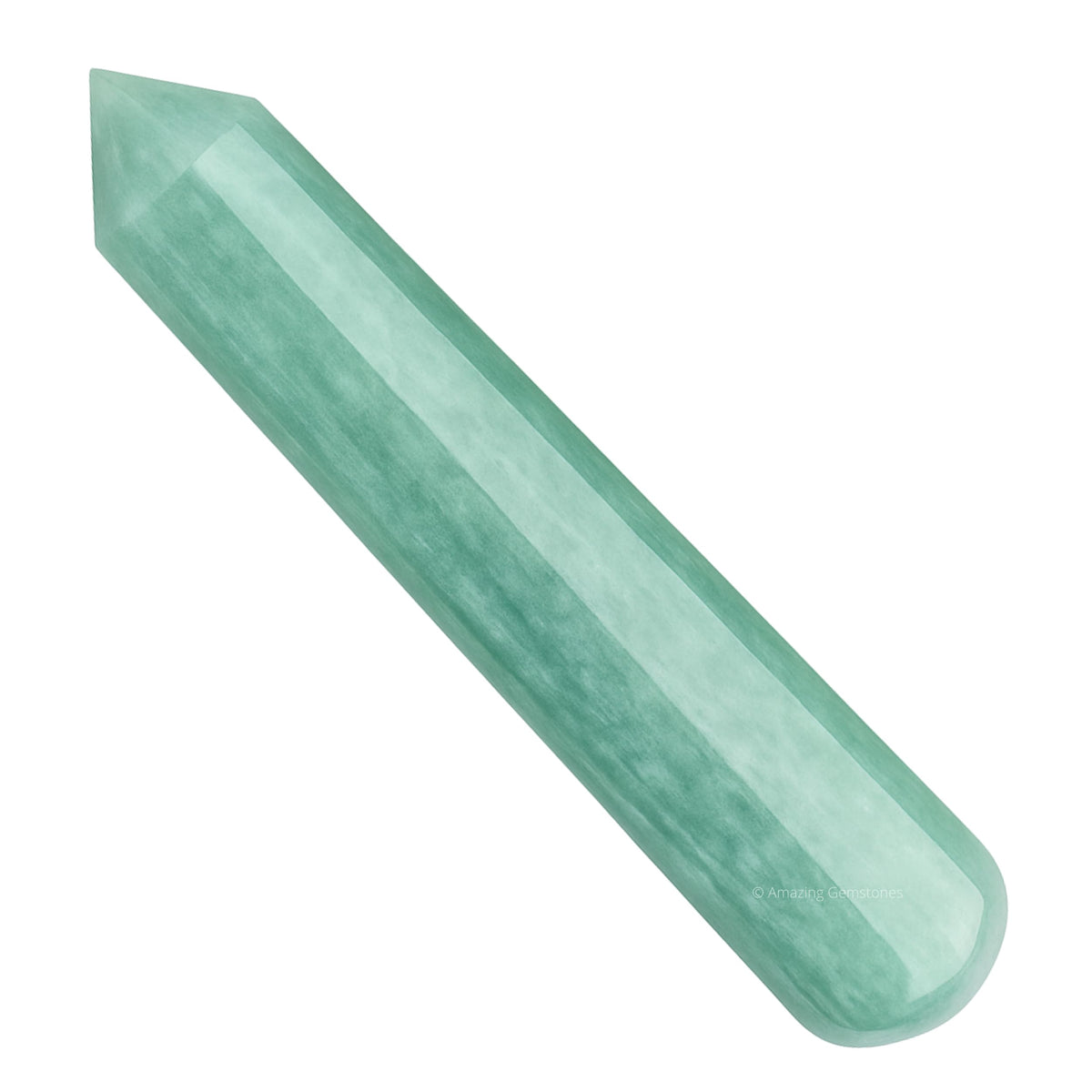 Amazing Gemstone Amazonite Crystal Wand Massage Stick - Pelvic Wand Gua Sha for Adults - Crystals and Healing Stones Massage Wands for Adults Gifts (Pointed)