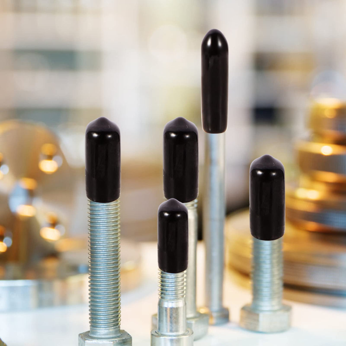 Aleric 163pcs Rubber End Caps,Round Bolt Covers Caps,Vinyl End Cap Screw Thread Protectors,Rubber Screw Cover Bolt Cap for Metal Tube Rod Bolt in Size 2mm 3mm 4.5mm 6mm 7mm 8mm 9mm 12mm 20mm(Black)
