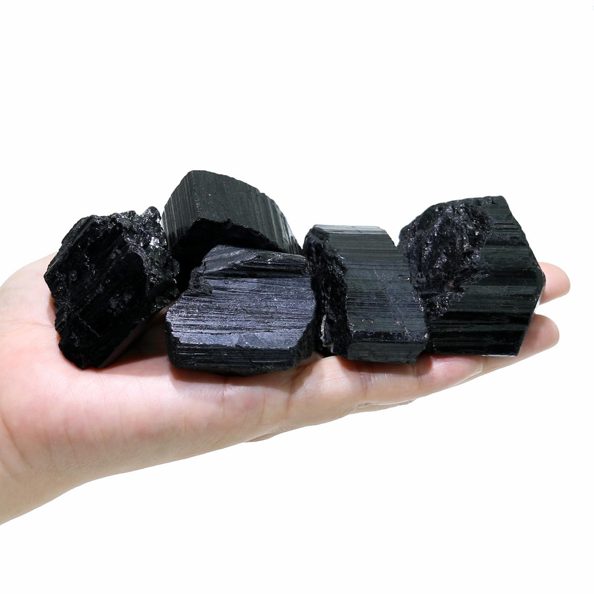 Nvzi Black Tourmaline Crystals, Bulk Crystals, Crystals and Healing Stones, Rocks for Tumbling, Amathesis Crystal, Raw Crystals Bulk, Calcite Crystal for Decoration, Wicca, Reiki, Chakra, Energy(1LB)