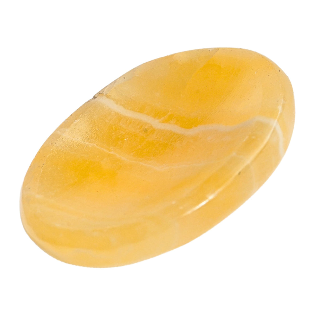 Anaya Agate Yellow Calcite Worry Stones Certified Crystal Thumb Worry Stone for Anguish, Relaxing and Soothing Balance Stones for Meditation, Stress Relief Crystals and Healing Stones for Men, Women