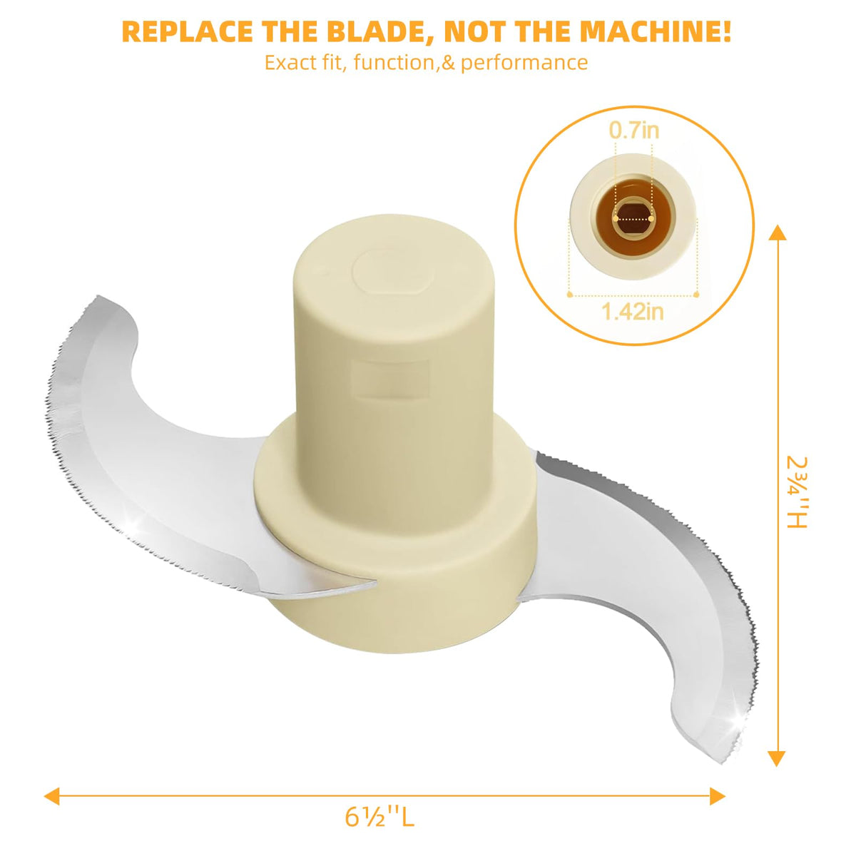 Replace for Cuisinart DLC-7,DLC-001TXA CSR Steel Blade,Compatible with Cuisinart 14 Cup DFP-14BCNY DFP-14BCNR DFP-14N etc food processor,DLC-001TXB Main Stainless Steel Chopping Blade