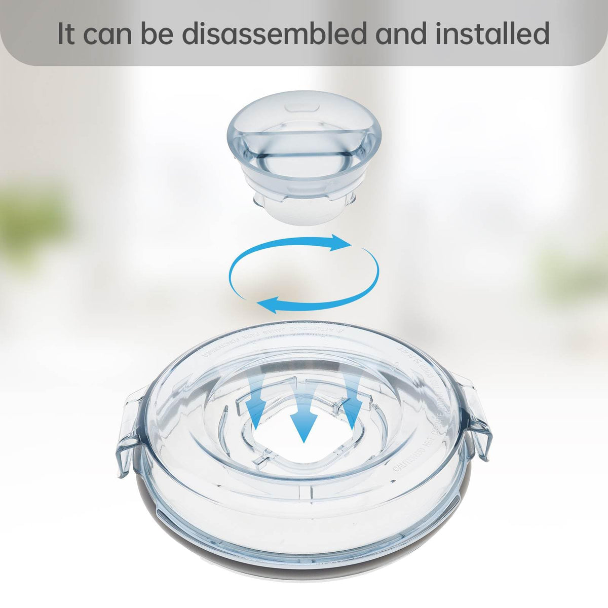 Blender Lid Cover Cap Fit for Vitamix, 64oz Clear Blender Lid Low Profile Container Lid Replace for Vitamix A3500 A3300 A2500 V1200 Venturist Pro Pitchers, Compatible with vitamix Container Jar Cup