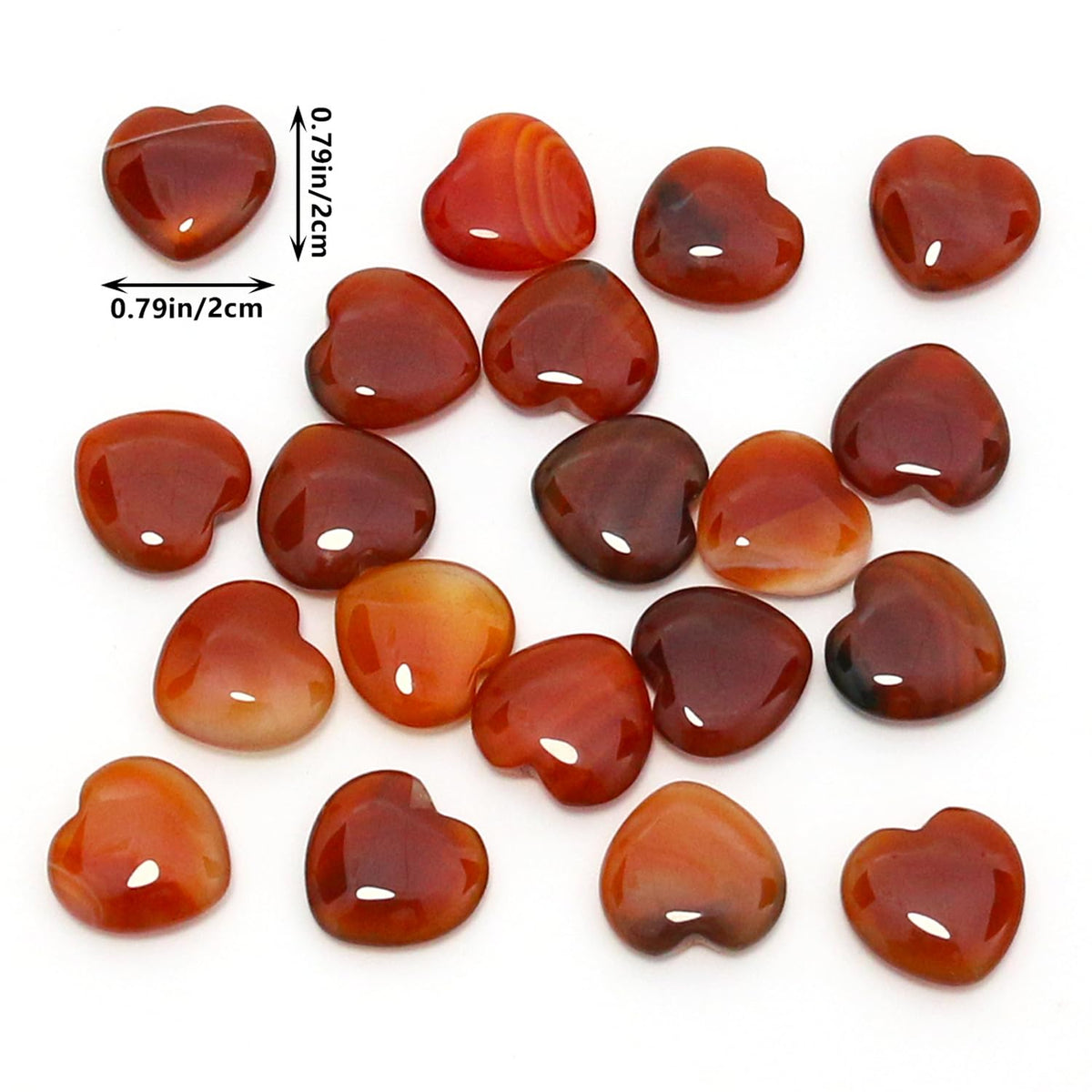 Namzi 20 Packs of Tumbled Polished Natural Carnelian Crystals Heart Stones, Crystals and Healing Stones Quartz Bulk for Wicca, Reiki, Healing Energy, Chakra Stones, Witchcraft Supplies