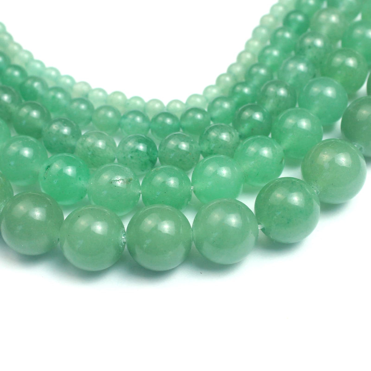 Cynbpm Natural Stone for Jewelry Making Gemstone Green Round Loose Beads Aventurina Verde Piedra Real Jade Crystal for Bracelets Necklace 6mm