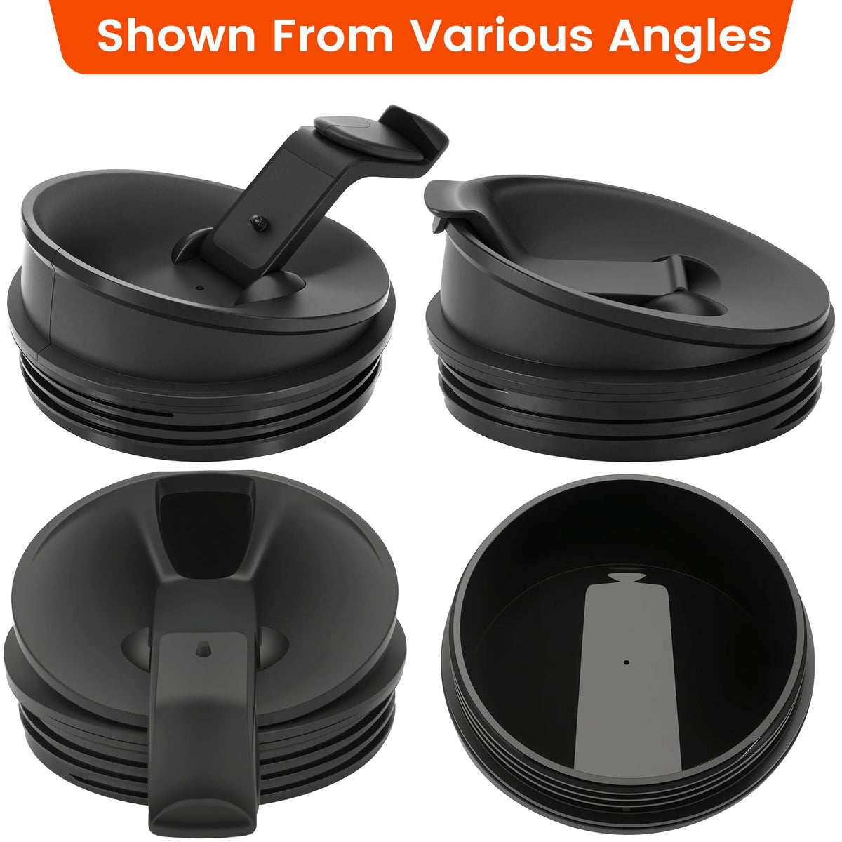 2Pcs Replacement Parts Lids for Ninja Blender, (3.35" Inner Diameter) Sip & Seal Spout Lids for Ninja 18oz 24oz 32oz Cups, Compatible with Ninja BL450 BL480 BL490 BL640 BL680 BN400 BN750 BN800 NN100
