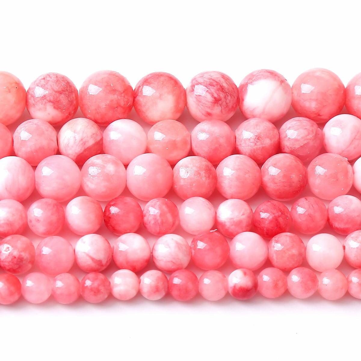 120PCS 6MM Pink Persian Jade Spacer Loose Beads for Jewelry Making DIY Bracelet Necklace 2 Strands