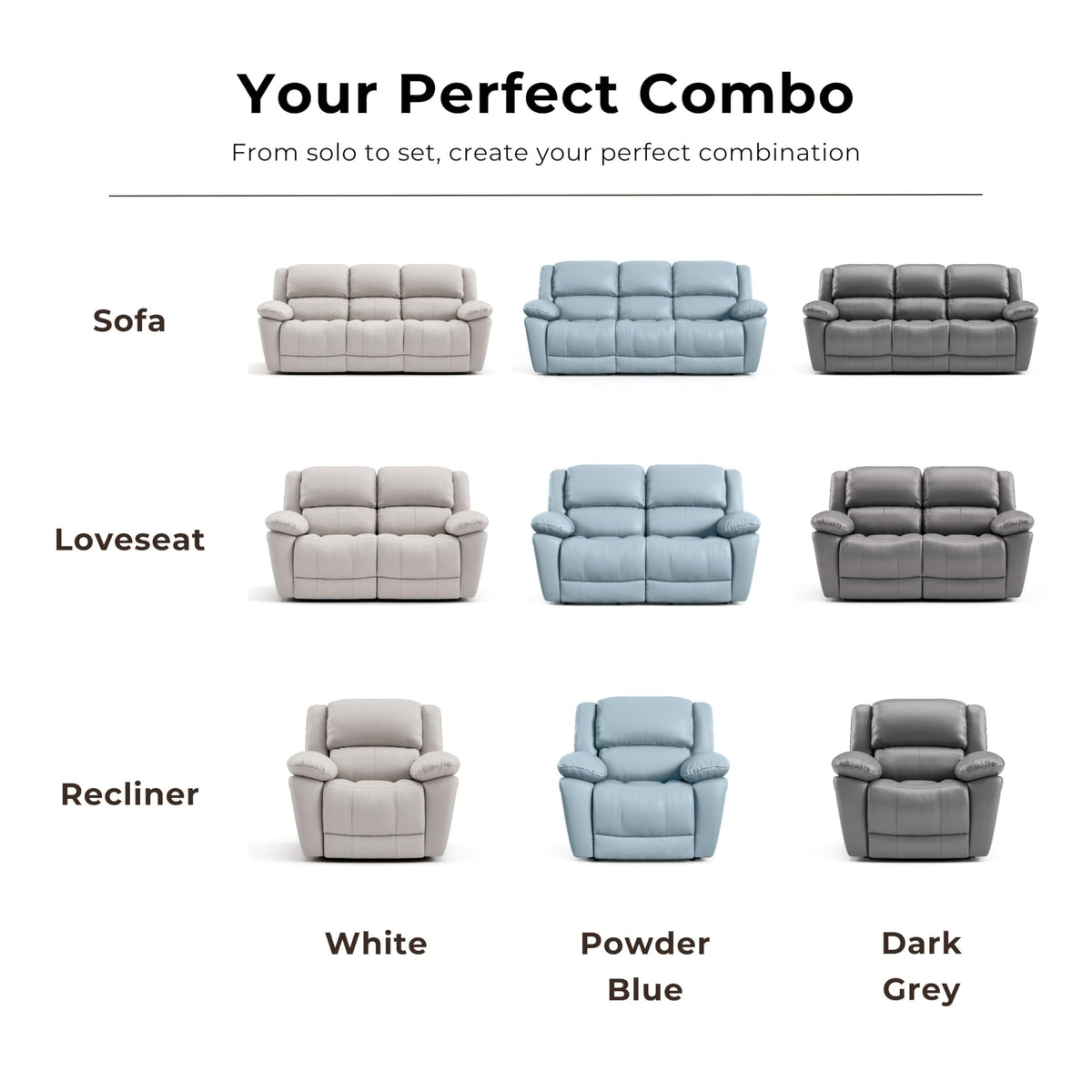 Furniture of America Sorin Modern Leather Recliner Chair with Pillow Armrests and High Density Foam, Reclining Sofa, Comfortable Couch for Living Room, Office, FSC Certified, Dark Gray