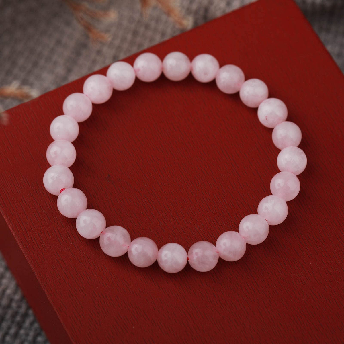 Crystal Vibe Rose Quartz Crystal Bracelet - 8mm Stretchable Rose Quartz Bead Bracelet for Women & Men