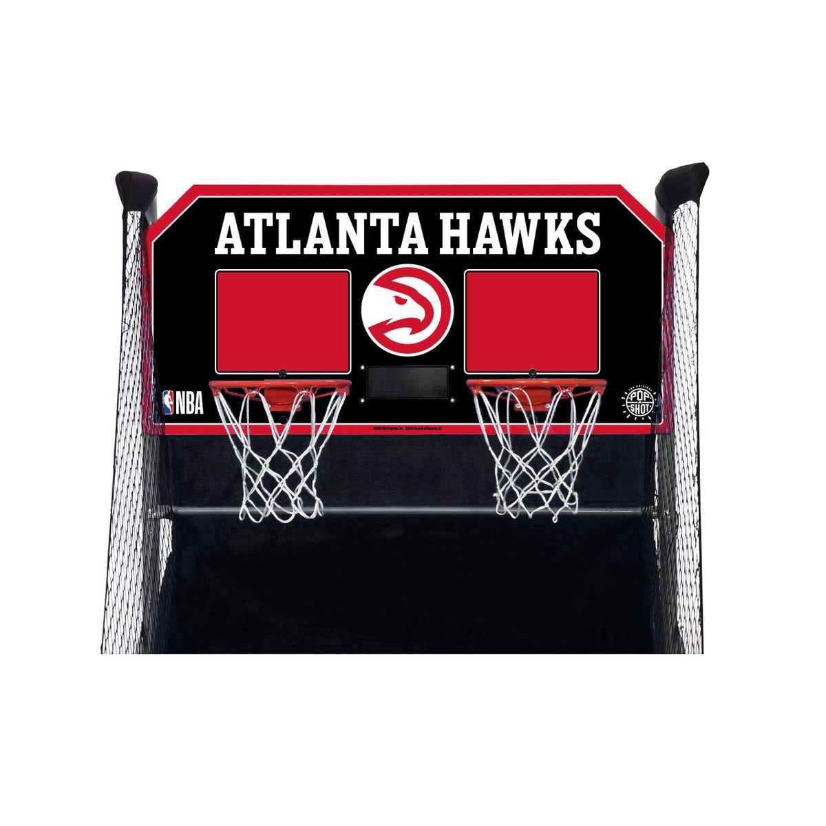 Pop-A-Shot - Home Dual Shot with Atlanta Hawks NBA Graphics l Sensor Scoring l 16 Game Modes l 7 Balls l Foldable Storage l for All NBA Fans