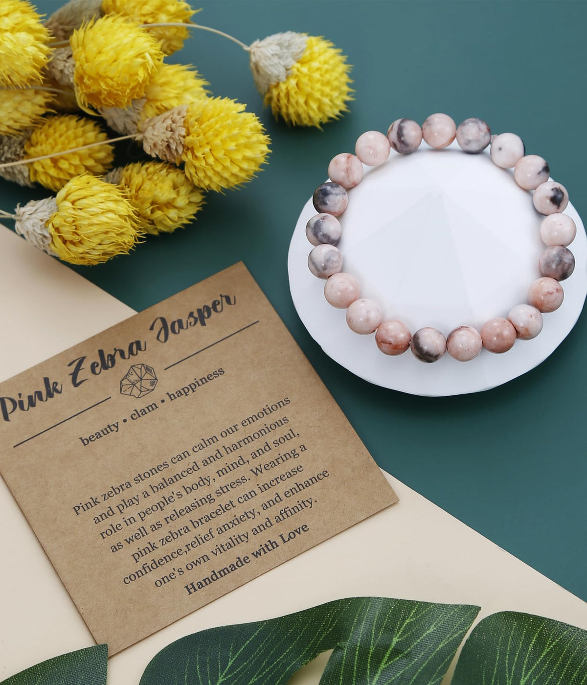 BOMAIL Natural Stone Bracelet for Women Men - 8MM Semi-Precious Gemstone Beaded Bracelet Healing Crystal Stretch Bracelet Yoga Bracelets Jewelry