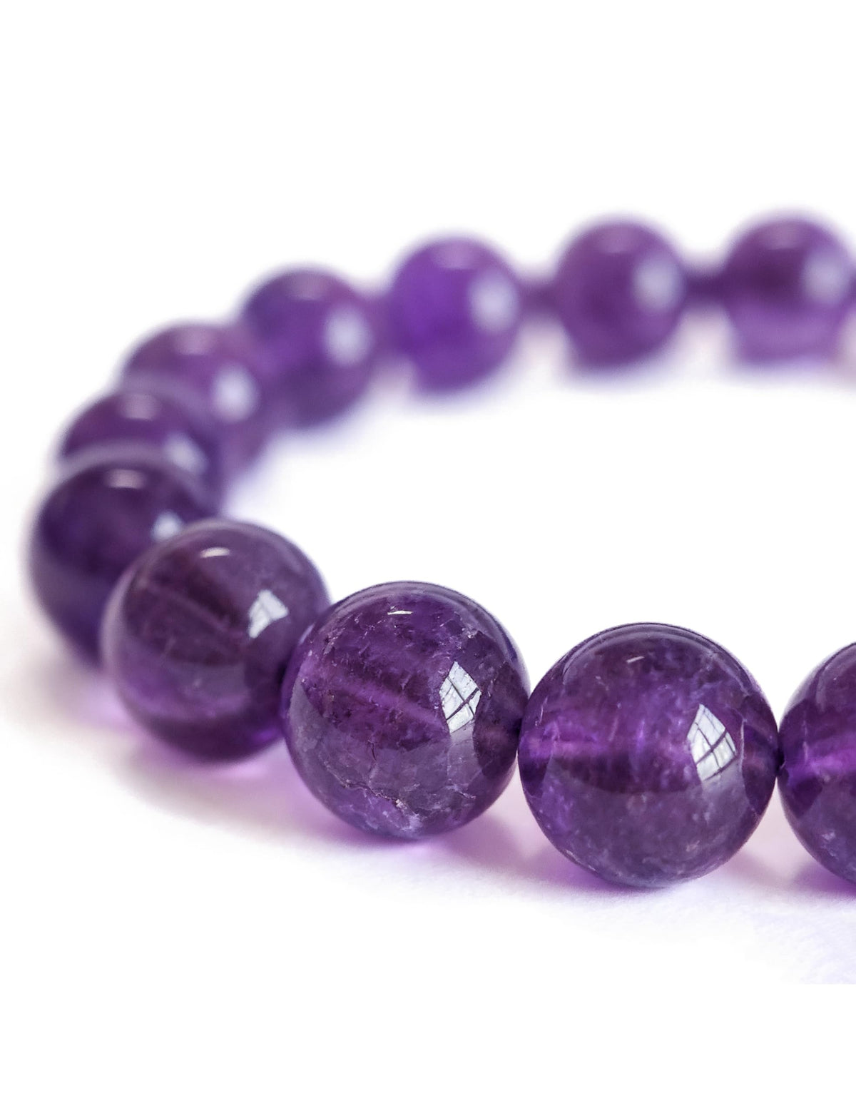 Silan's Natural Amethyst Bracelet for Women, Genuine Healing Crystal Stretch Elastic Adjustable Bracelet with Lucky Card, Gift for Her (8mm)