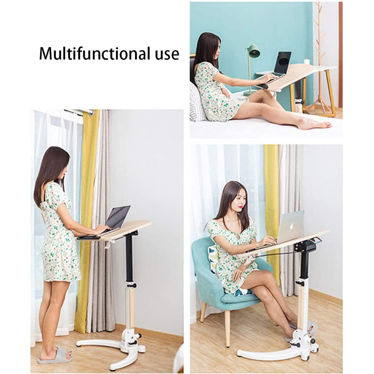 LaseVe Podium Lectern Podium Stand,Lecture Stage, Conference Table, Standing Desk, Stand Mobile Standing Lift Multifunctional Folding Desk, Free Speech Bedside Table,B (B)