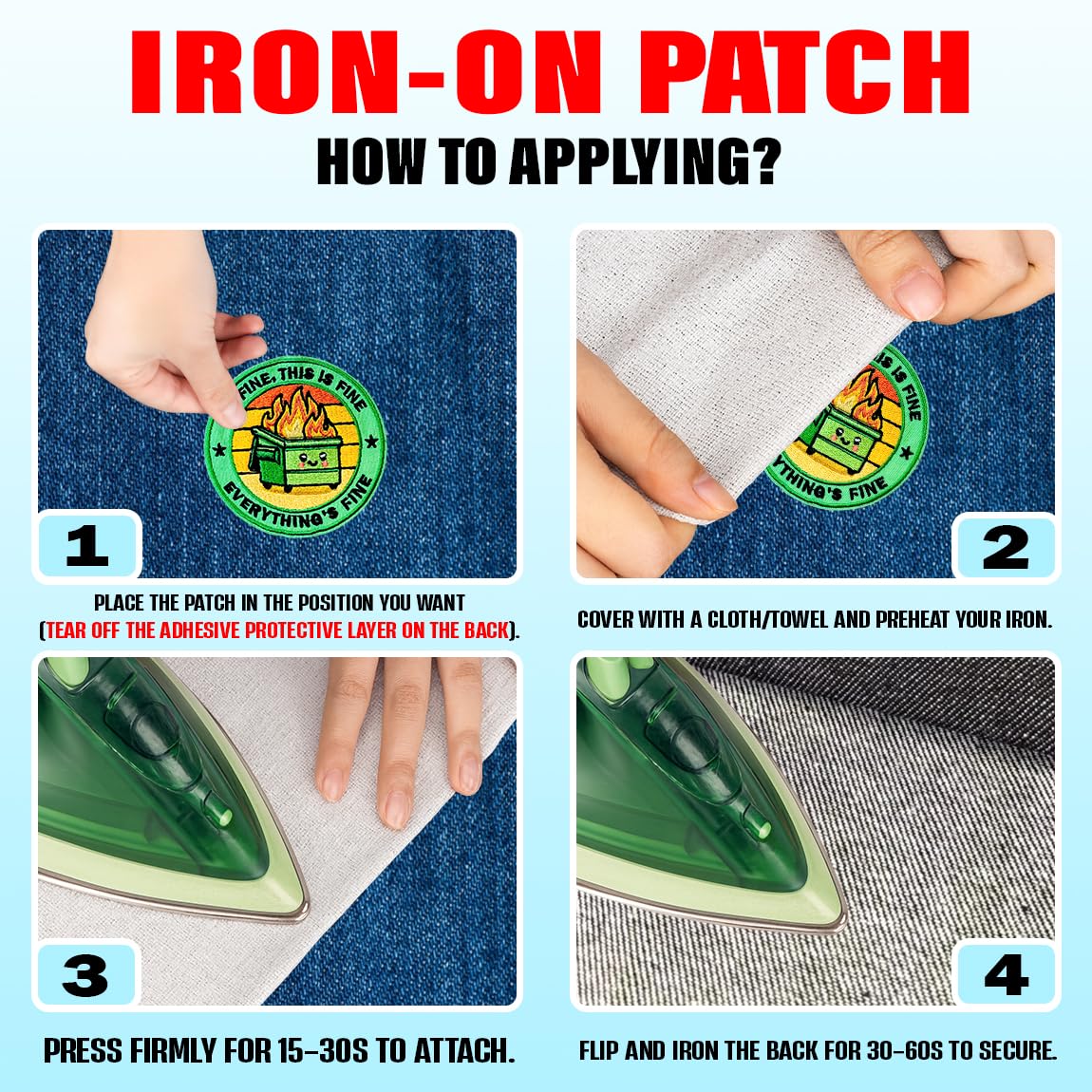 (3Pcs) Have The Day You Deserve Iron-On Embroidered Patch, Black and White Skeleton Design, Set for Jackets, Backpacks, Hats, Vests – 3 Inch