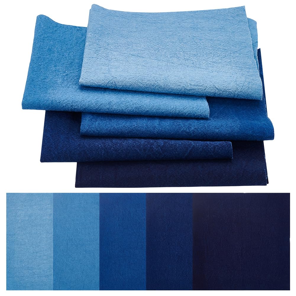 FREEBLOSS 10Pcs Sashiko Fabric Sashiko Mending Kit Patchwork Cotton Quilt Fabric Pre-Cut for Sewing Quilting Supplies Fabrics Squares 9.84 * 9.84''