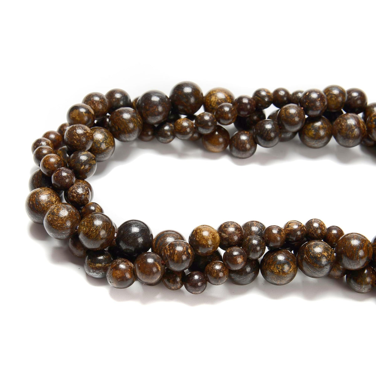 Land Long 120pcs(2 Strand/Set) 6mm Natural Bronzite Stone Beads with Energy Power, Smooth Round Gemstone Beads for Jewlery Bracelets Earrings Making DIY