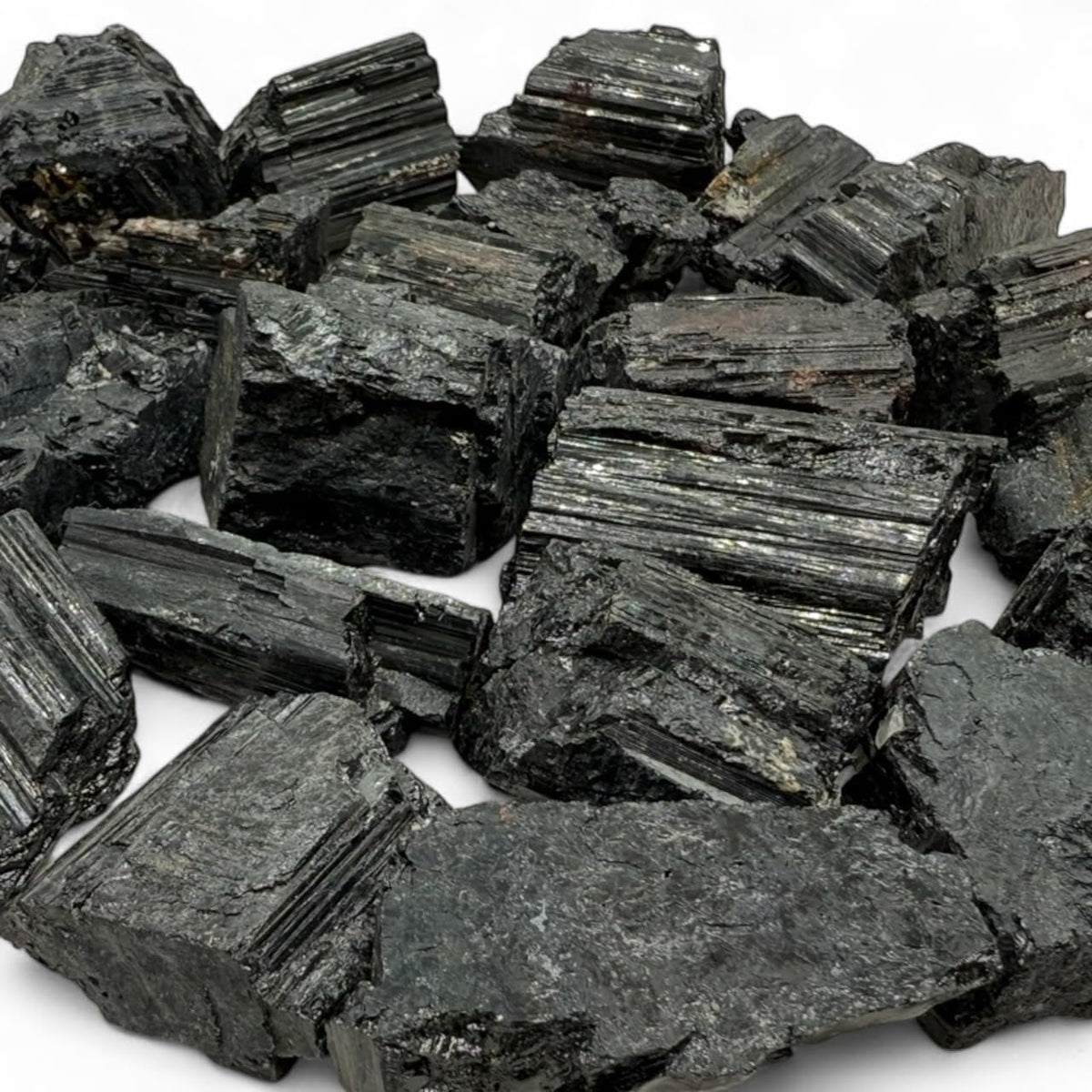 Rough Black Tourmaline Crystals - Raw Natural Black Tourmaline Stones Bulk - Crystal Healing (1-2", 3, count)