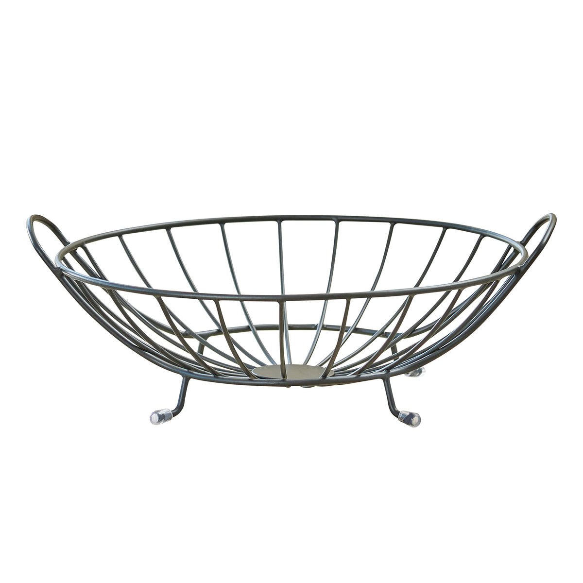 Spectrum Yumi Arched Fruit Bowl for Dining Room Table Kitchen Counter Fruit Organizer, Black Wire Fruit Basket Stand for Fresh Produce Vegetables and Bread, Sturdy Steel Open Design Home Decor