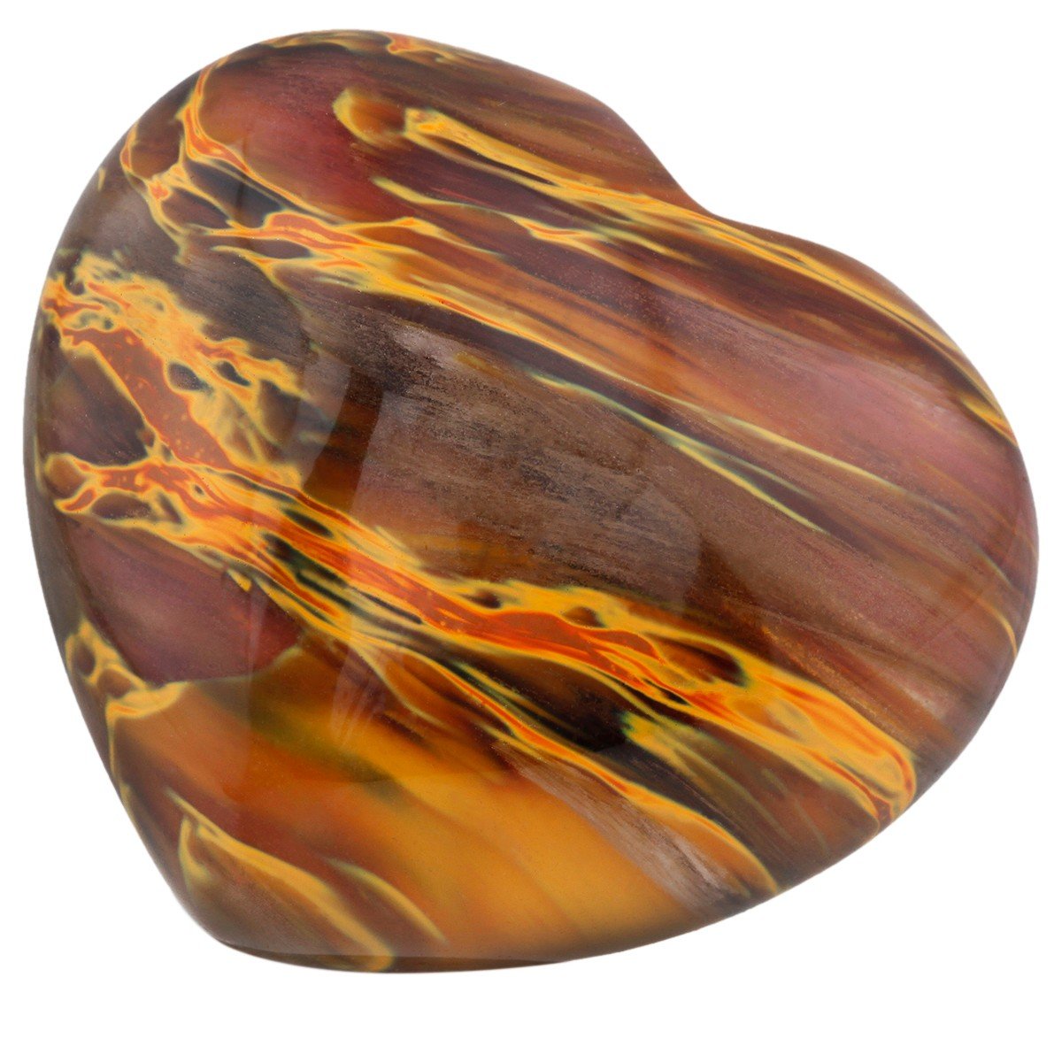 rockcloud Healing Crystal 1.6 inches Volcano Cherry Quartz Heart Love Carved Palm Worry Stone Chakra Reiki Balancing