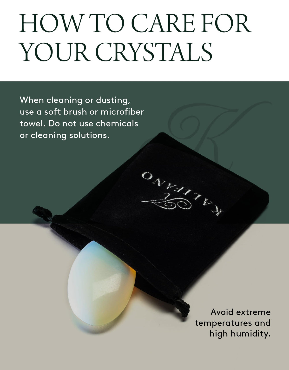 KALIFANO Opalite Palm Stone with Healing & Calming Effects - High Energy Moonstone with Information Card - Reiki Worry Crystal Used for Soothing Energy (Family Owned and Operated)