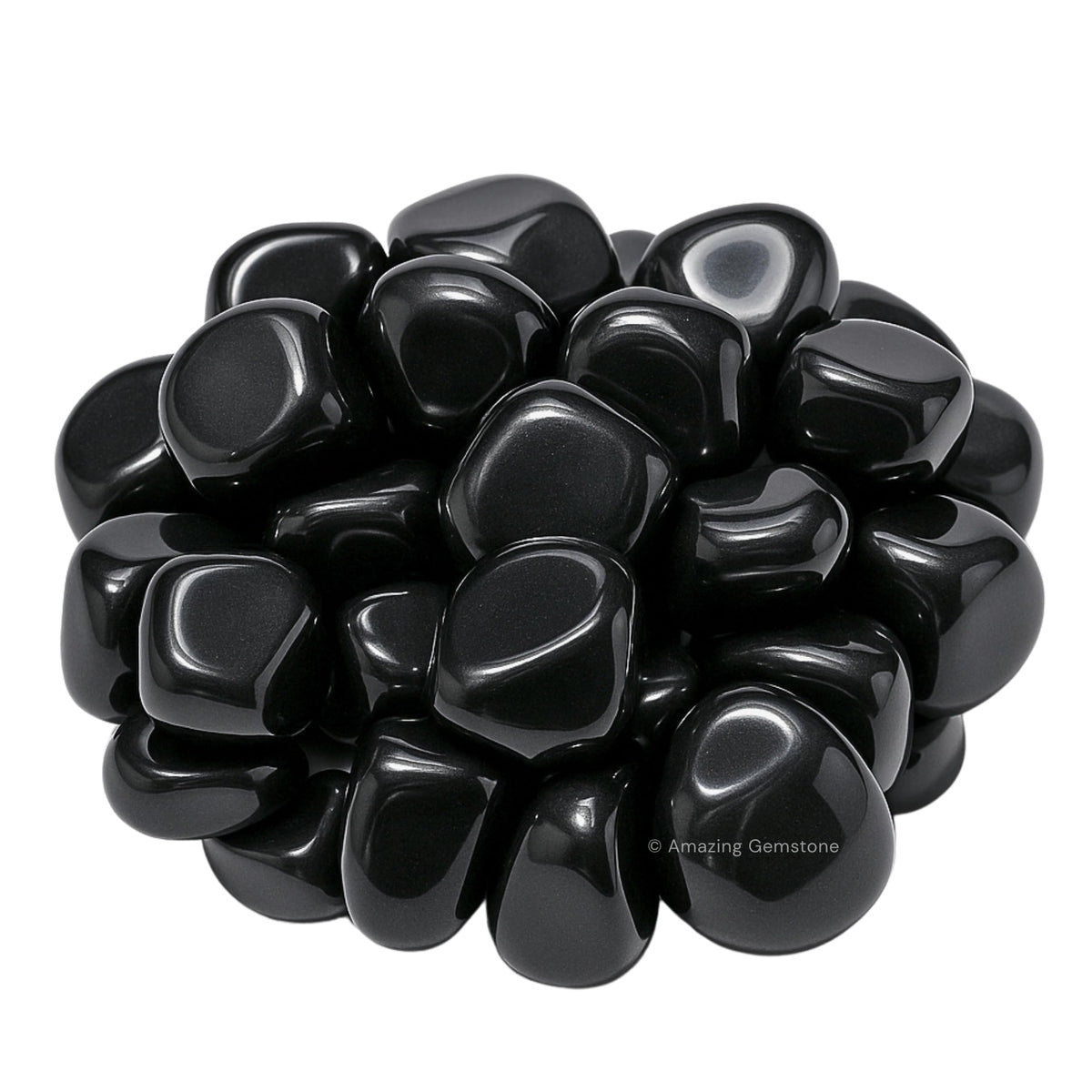 Amazing Gemstone Black Obsidian Crystal Tumbled Stones Polished Rocks - Natural Gem Stones for Healing - DIY Crystals for Protection (1 Piece)