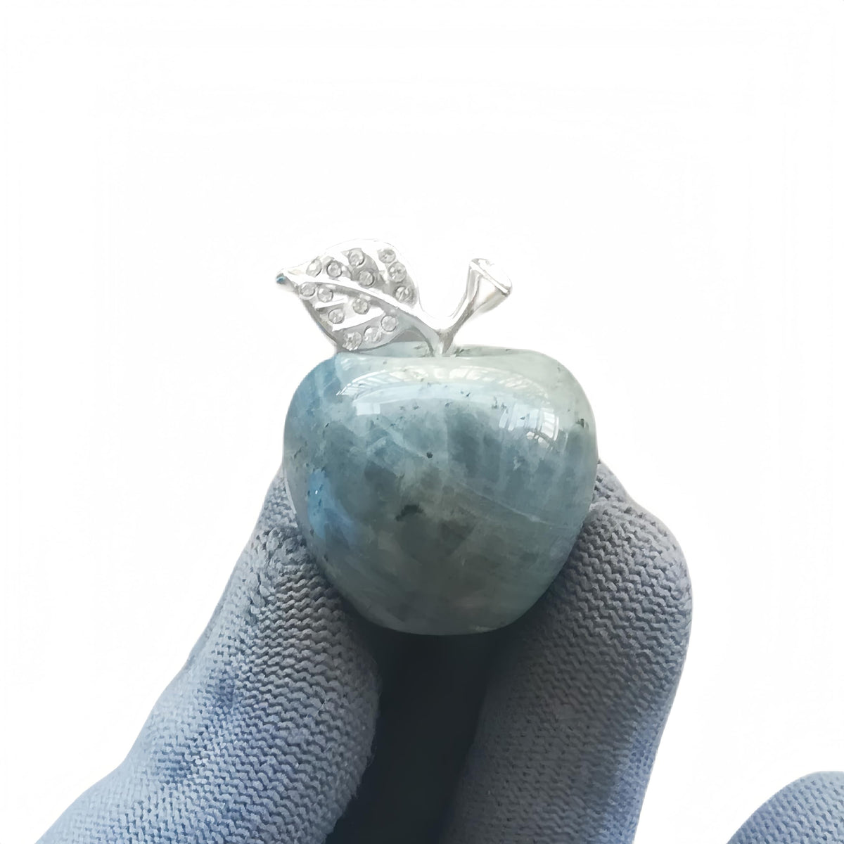 Sunshcat Natural Moonstone 1.18 Inchs Apple Crystal and Healing Stone Statues,Room Decoration Christmas Decorations Thanksgiving Gifts Office Gifts Collectibles