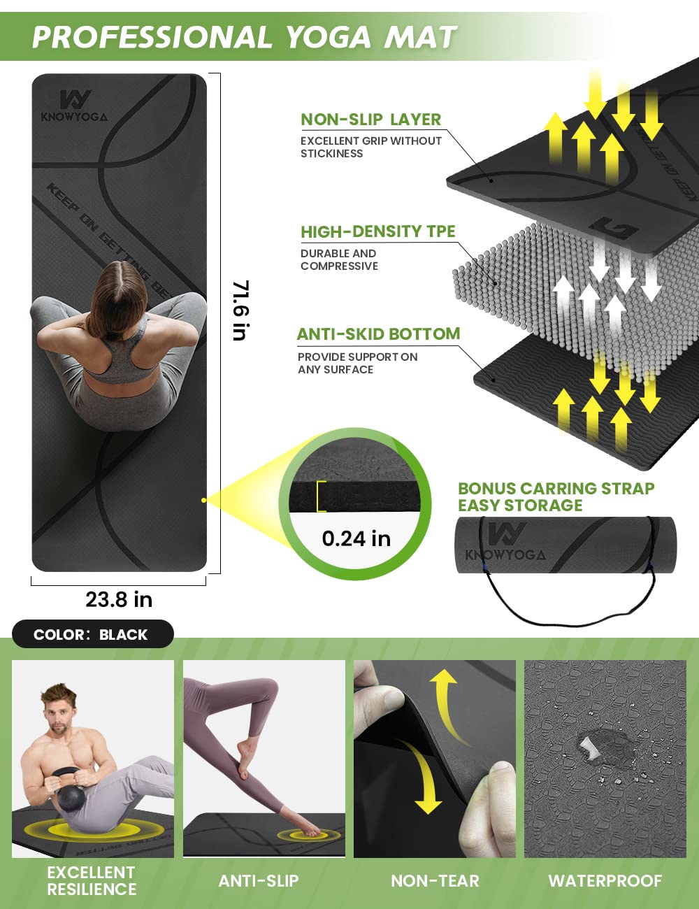 Yoga Starter Kit 12 in 1 - Yoga Set Include Yoga Mat, Foam Roller, 4 Resistance Bands, Yoga Blocks 2 Pack with Strap, 2 Peanut Massage Balls Set, Yoga kit and Sets for Beginners, Women Men