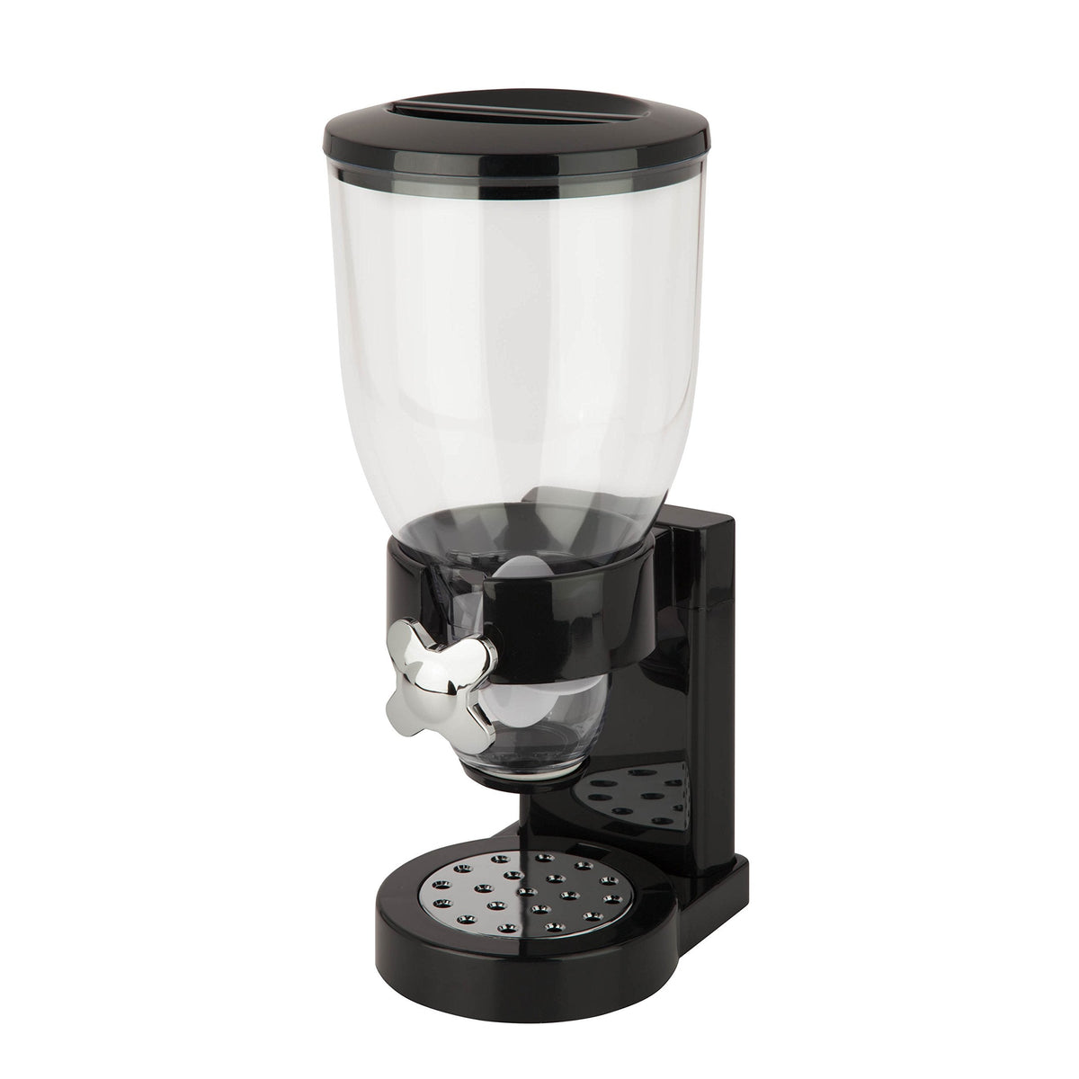 Honey-Can-Do Dry Food Dispenser, Single Control, Black/Chrome