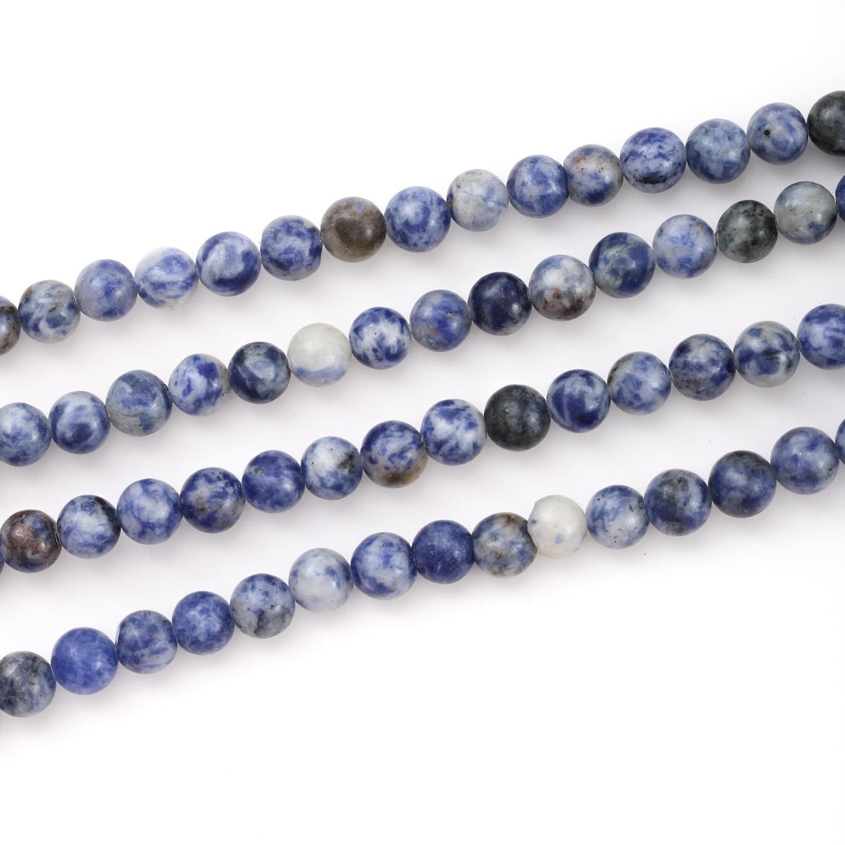 8mm 45pcs DIY Natural White Sodalite Stone Beads Round Healing Crystal Gemstone Loose Beads for Jewelry Making Handmade Bracelet Necklace