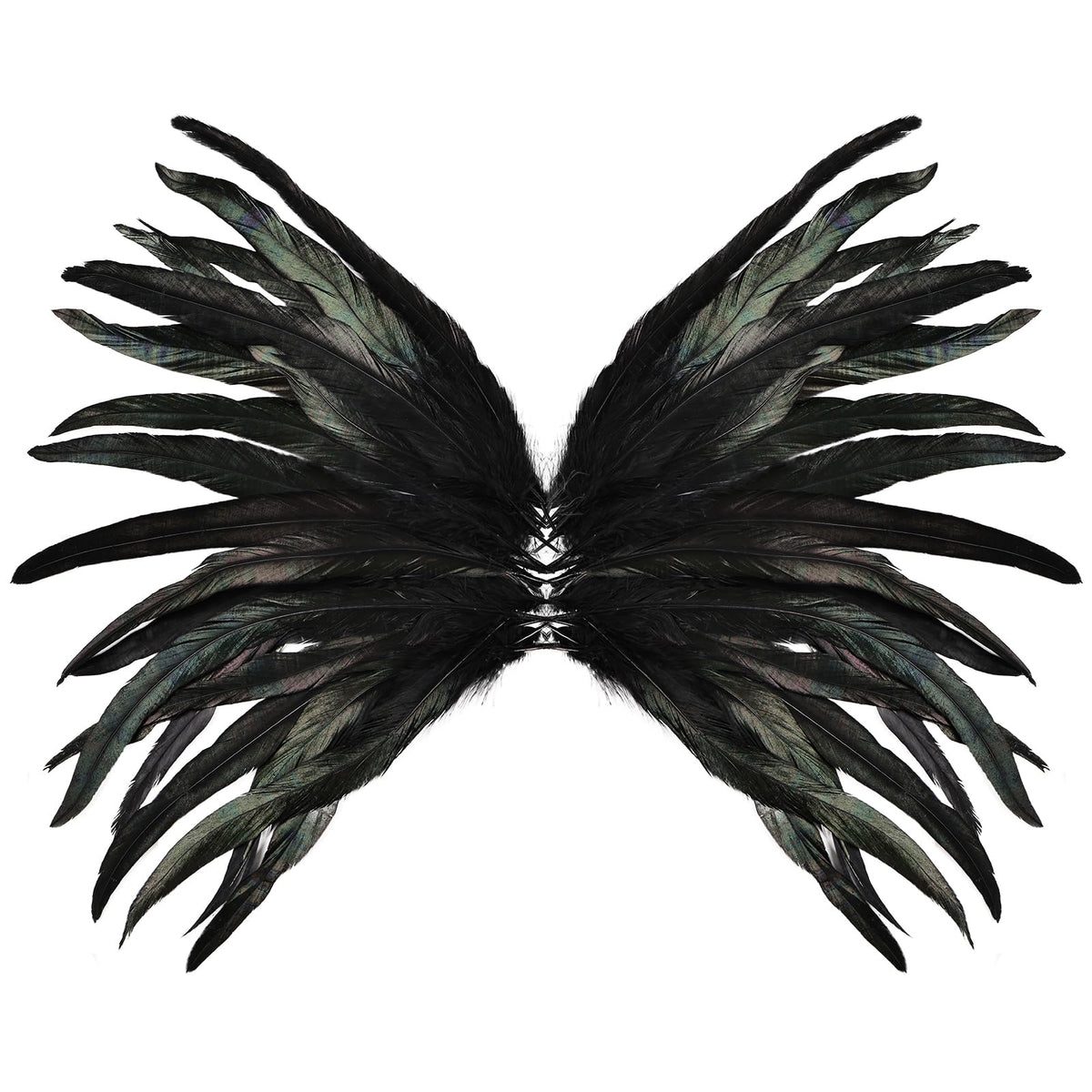 150 Pcs Natural Rooster Tail Feathers, 14-16" 12-14" 10-12" (50 Each), Bulk for DIY Crafting, Hat Decoration, Wedding, Halloween Costume & Masquerade Party Supplies (Black)