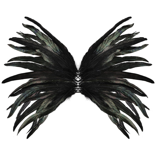 150 Pcs Natural Rooster Tail Feathers, 14-16" 12-14" 10-12" (50 Each), Bulk for DIY Crafting, Hat Decoration, Wedding, Halloween Costume & Masquerade Party Supplies (Black)
