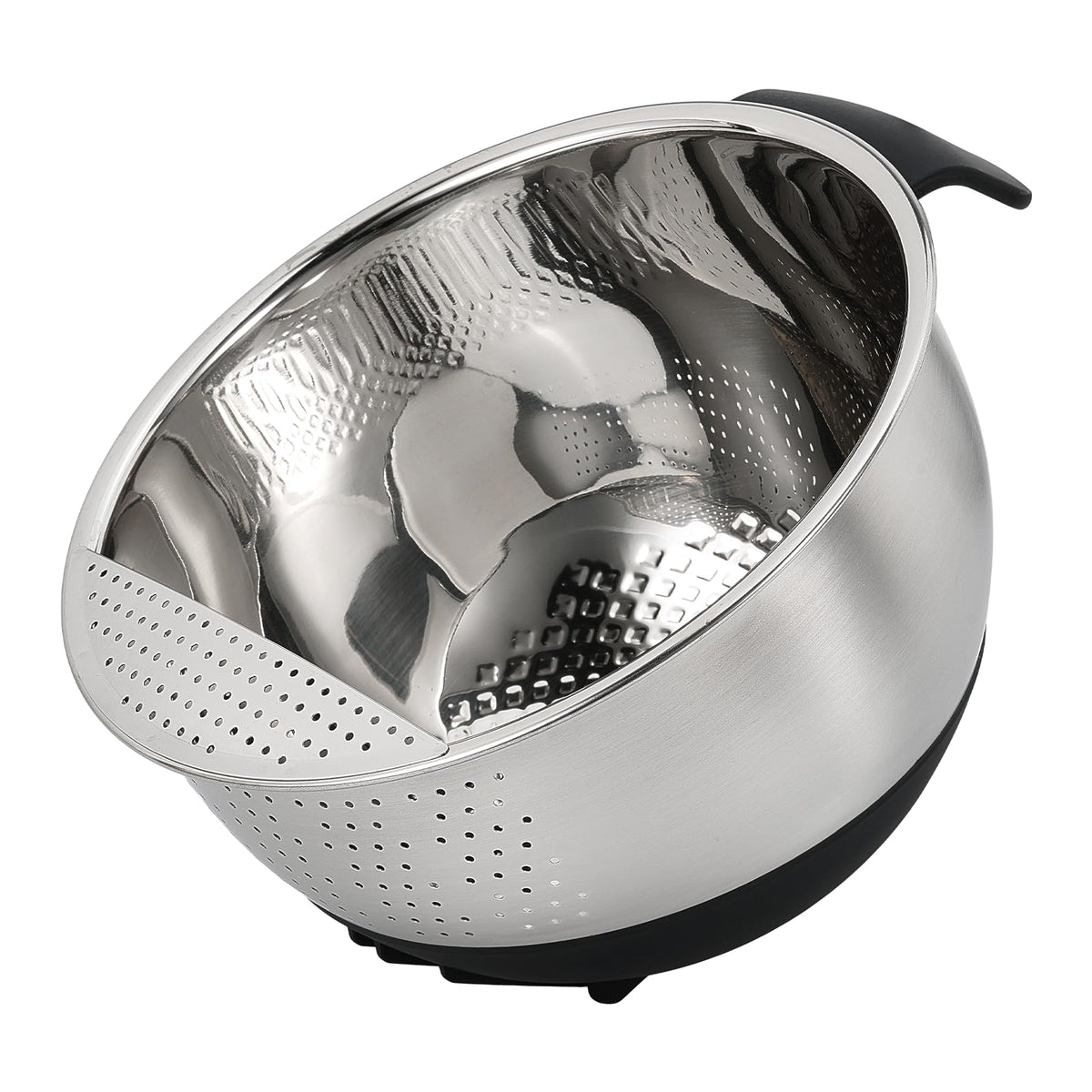 Rice Washing Bowl with Strainer Quinoa Washer Bowl, Stainless Steel Side Drainers Colander for Cleaning Fruits, Vegetables, and Beans - Versatile Kitchen Tool