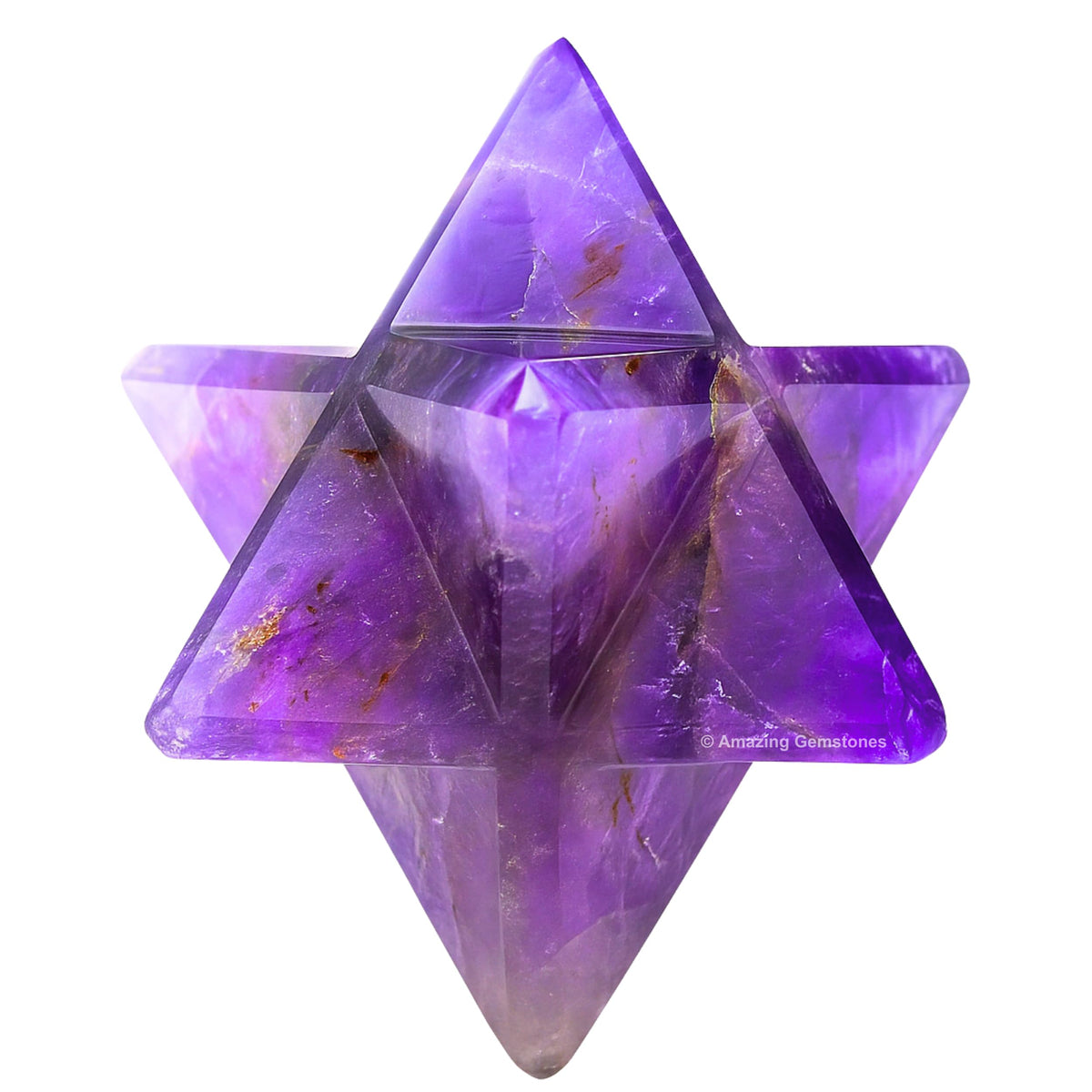 Amazing Gemstone Amethyst Merkaba Crystal - 0.75 Inches Metaphysical Merkaba Star for Meditation - Energetic Tetrahedron Crystal and Healing Stones for Spiritual Growth and Healing (15-20mm)