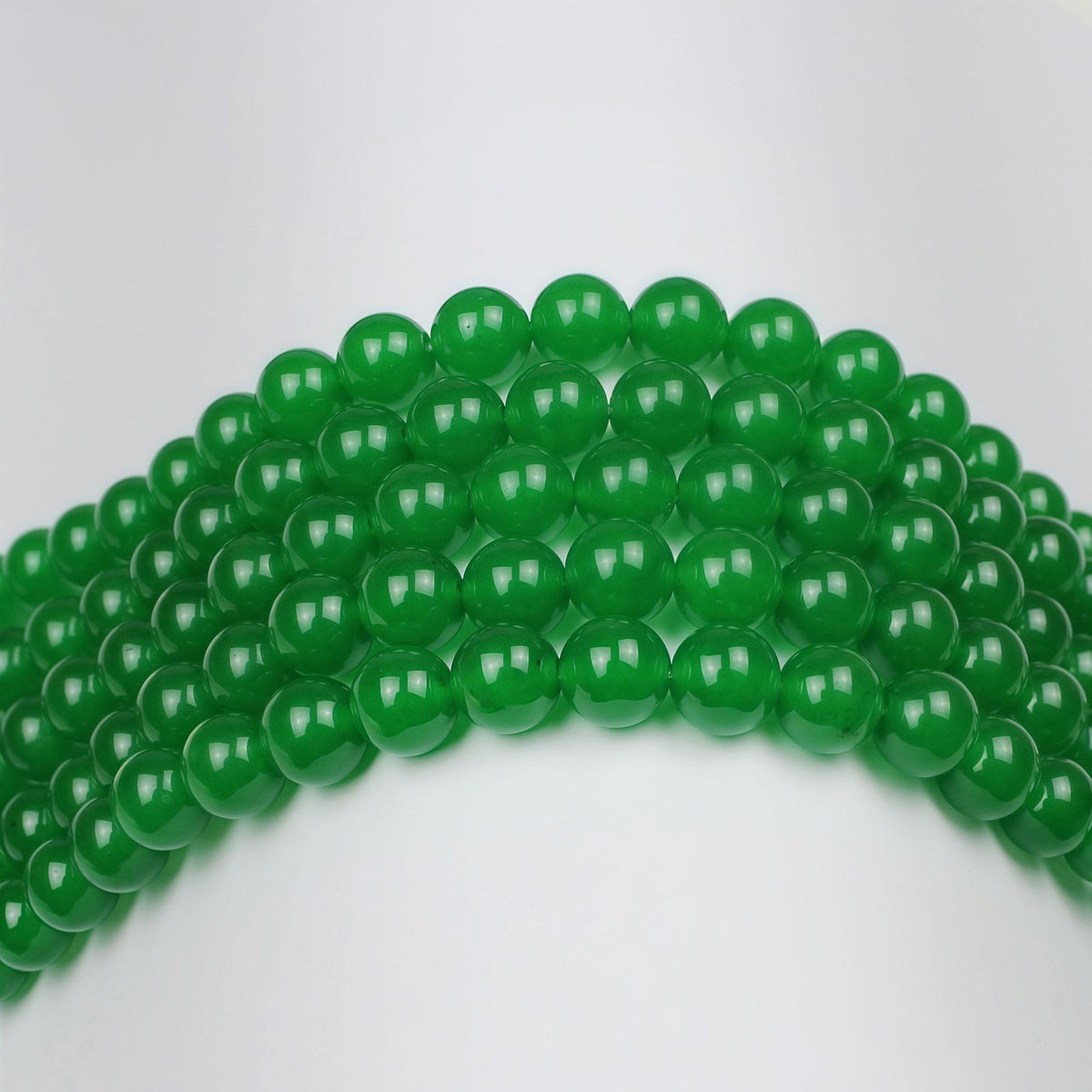 MJDCB Natural Green Jade Round Loose Beads for Jewelry Making DIY Bracelet Necklace (4mm)