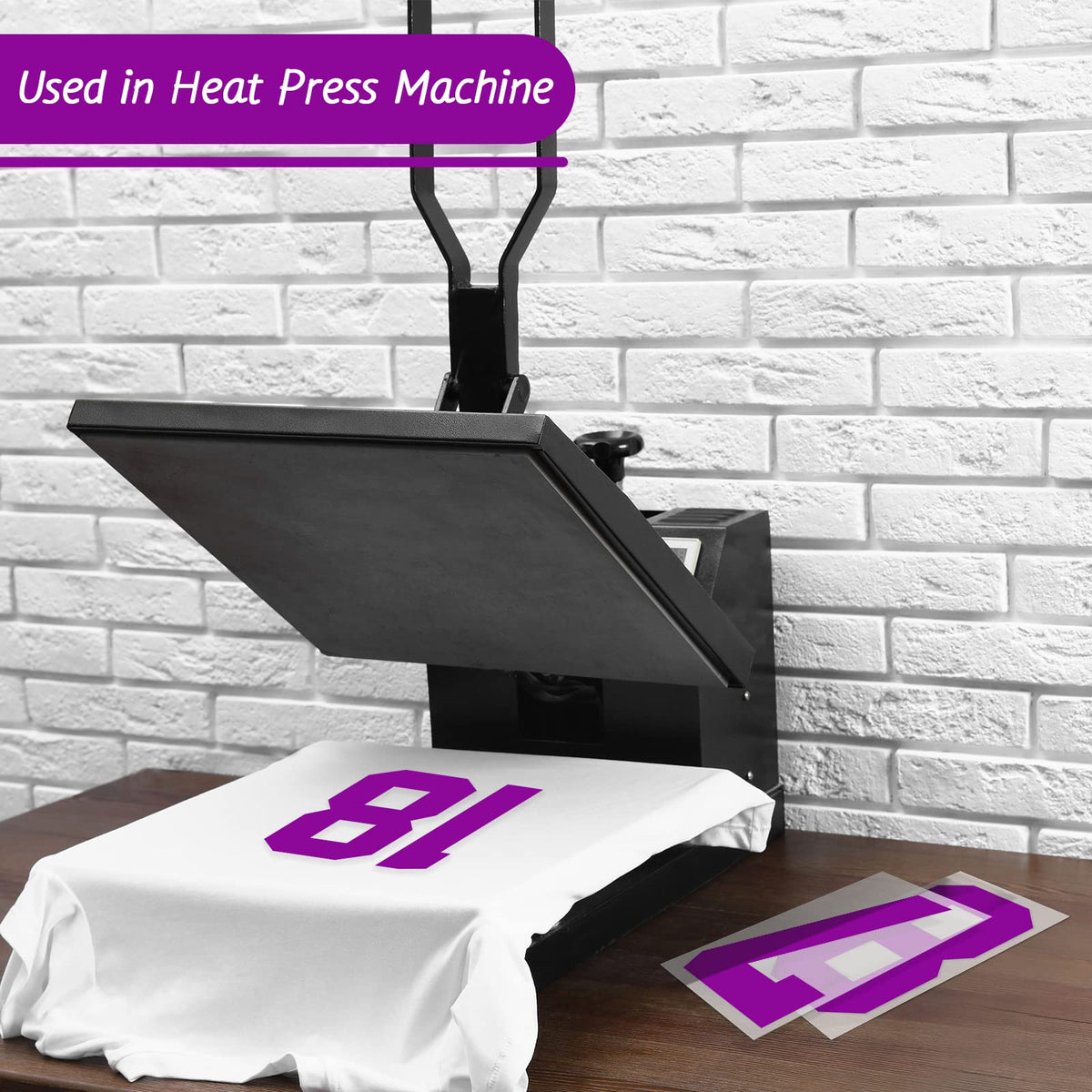 Zonon 22 Pieces Iron on Numbers T Shirt Heat Transfer 0 to 9 Jersey Numbers for Team Uniform Sports(Purple,8 Inch)
