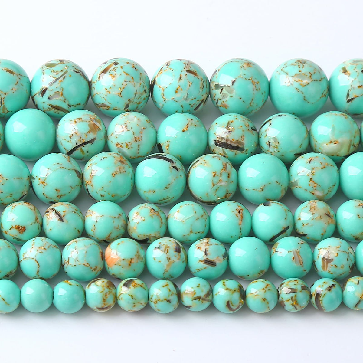 6MM 60PCS Peacock Blue Shell Turquoise Spacer Loose Beads for Jewelry Making DIY Bracelet Necklace