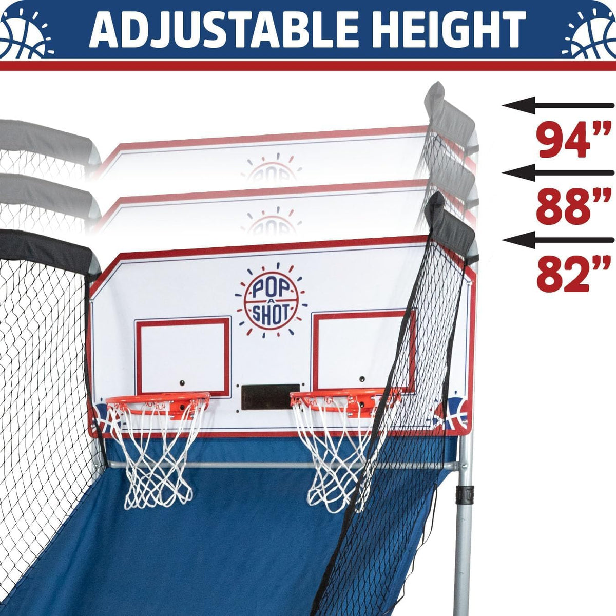 Pop-A-Shot - Home Dual Shot with Houston Rockets NBA Graphics l Sensor Scoring l 16 Game Modes l 7 Balls l Foldable Storage l for All NBA Fans