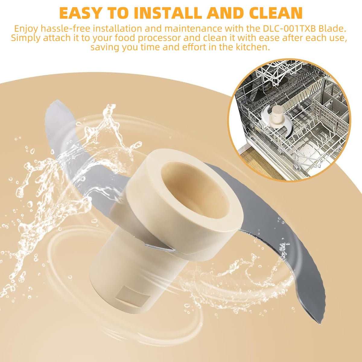 Replace for Cuisinart DLC-7,DLC-001TXA CSR Steel Blade,Compatible with Cuisinart 14 Cup DFP-14BCNY DFP-14BCNR DFP-14N etc food processor,DLC-001TXB Main Stainless Steel Chopping Blade