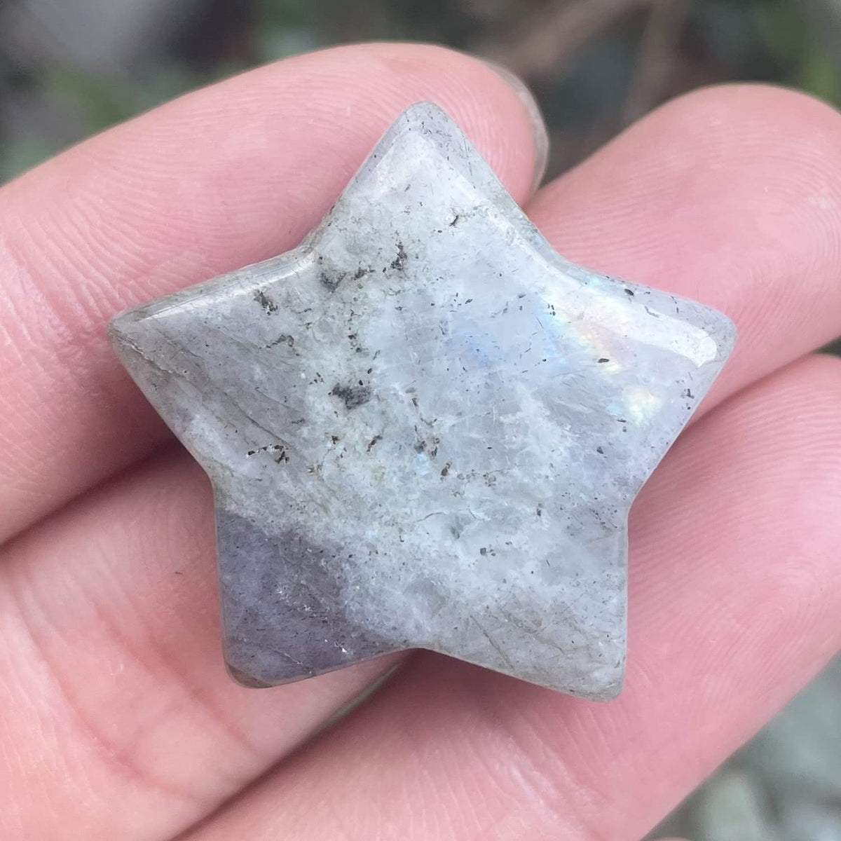 Fekuar Moonstone Crystal Star Chakra Stones for Reiki Healing Yoga Balance Meditation Polished Mini Pocket Palm Stone 1 Inch (30mm)