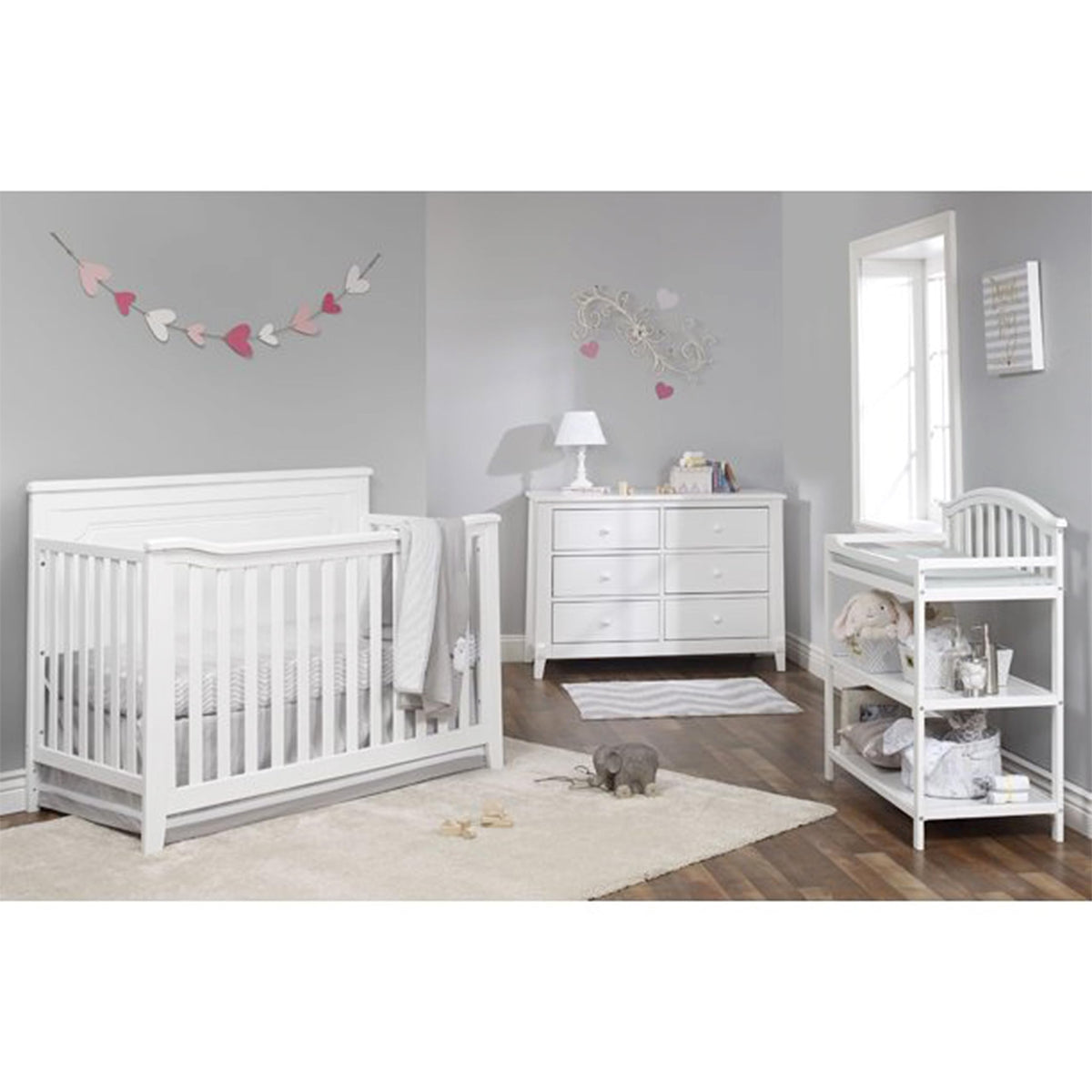 Sorelle Furniture Berkley Baby Dresser – Nursery Furniture with Drawers for Kids' Bedroom, Nightstand for Child’s and Infant Room - White
