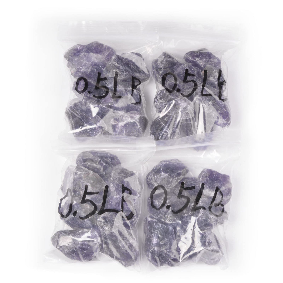 Justinstones 1/2LB Large Raw Amethyst Natural Crystal Healing Stones Rock Collection