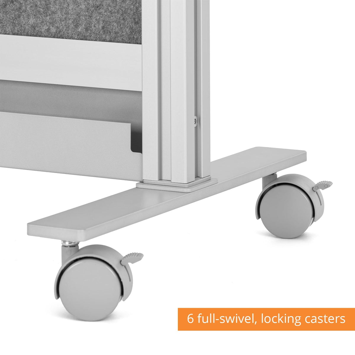 Modular Wall Partition Room Divider Bundle - Gray 70"x48" + 53"x48", 2 Cubicle Walls, Hinge & Casters for Flexible Office Divider & Room Divider Wall