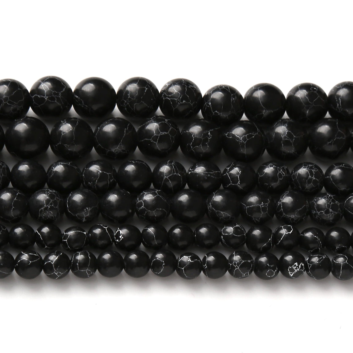 Black Turquoise Stone Beads for Jewelry Making Gemstone Round Crystal Bracelet Necklace 1 Strand 15.5inch 35PCS 10MM