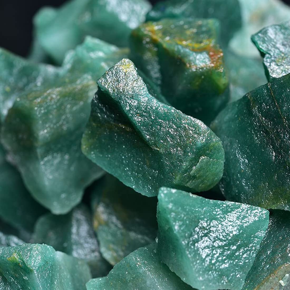 Green Aventurine Raw Crystals, Large 1.25-2.0" Healing Crystals Natural Rough Stones Crystal for Tumbling, Cabbing, Fountain Rocks, Decoration, Polishing, Wire Wrapping, Wicca & Reiki