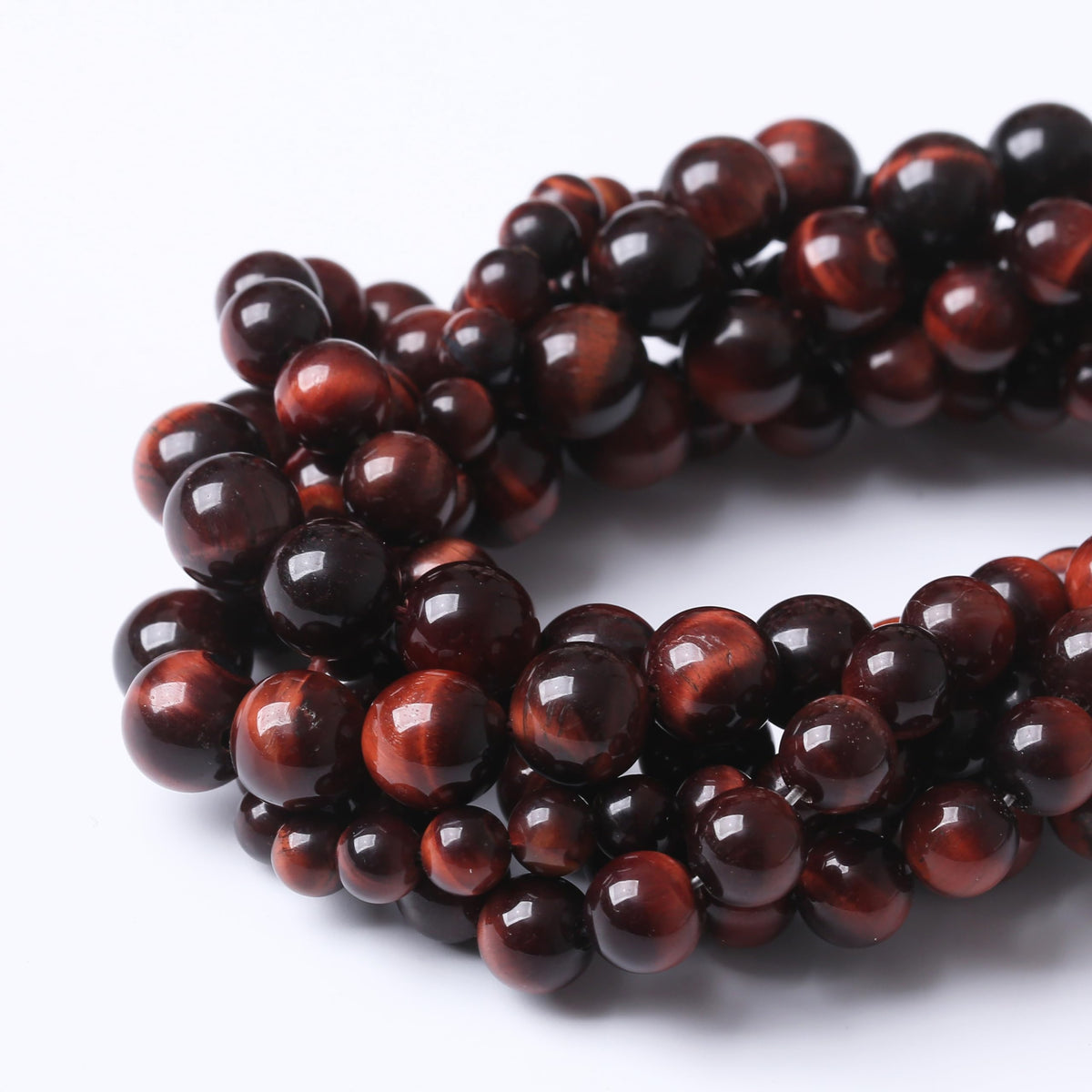 Natural Red Tiger Eye Gemstone Round Crystal Energy Jade Stone Beads for Jewelry Making DIY Bracelet Necklace Jewelry Making 1 Strand 15.5inch 35PCS 10MM