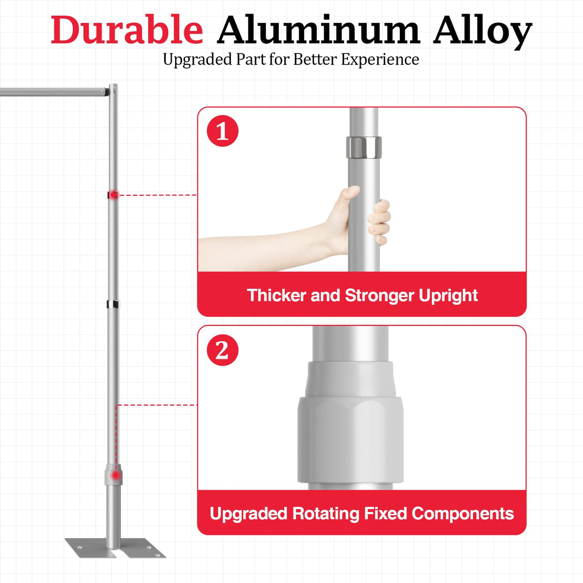 EMART Backdrop Stand Heavy Duty 12ftx20ft, Adjustable Pipe and Drape Photo Background Support Kit, Metal Frame with Flat Base for Wedding Birthday Party Banquet Decorations