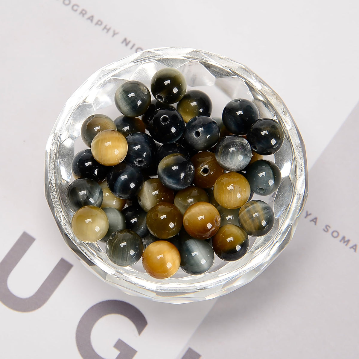 65Pcs 6mm Dream Tiger Eye Gemstone Natural Round Loose Real Stone Beads Gemstone Genuine for DIY Hand Made Craft Jewelry Bracelet Earring Necklace String Making Energy Healing Power