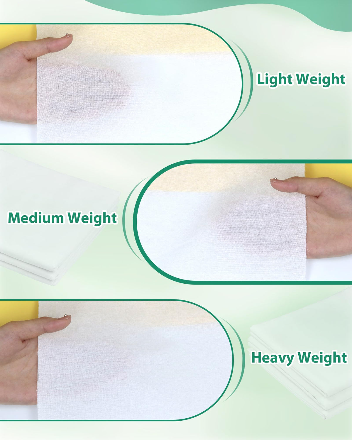 PLANTIONAL Woven Cotton Iron-On Fusible Interfacing: 44 inch X 2 Yards White Medium Weight 100% Cotton Single-Sided Interfacing for t-Shirt Quilts Blouses Dress Shirts Collars DIY Crafts Supplies