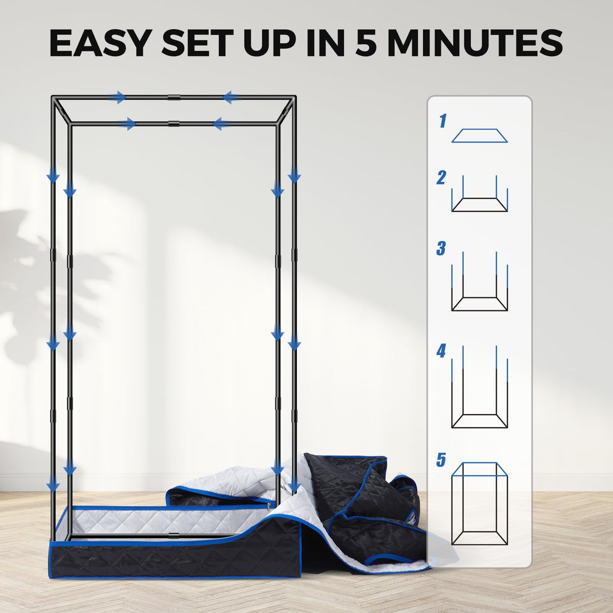 Portable Full Size Infrared Sauna for Home| One Person Spa Tent with Red Light| Personal Indoor Saunas with 660nm Red Light Therapy Lamp| Separate Heating Foot Pad and Reinforced Chair for Relaxation