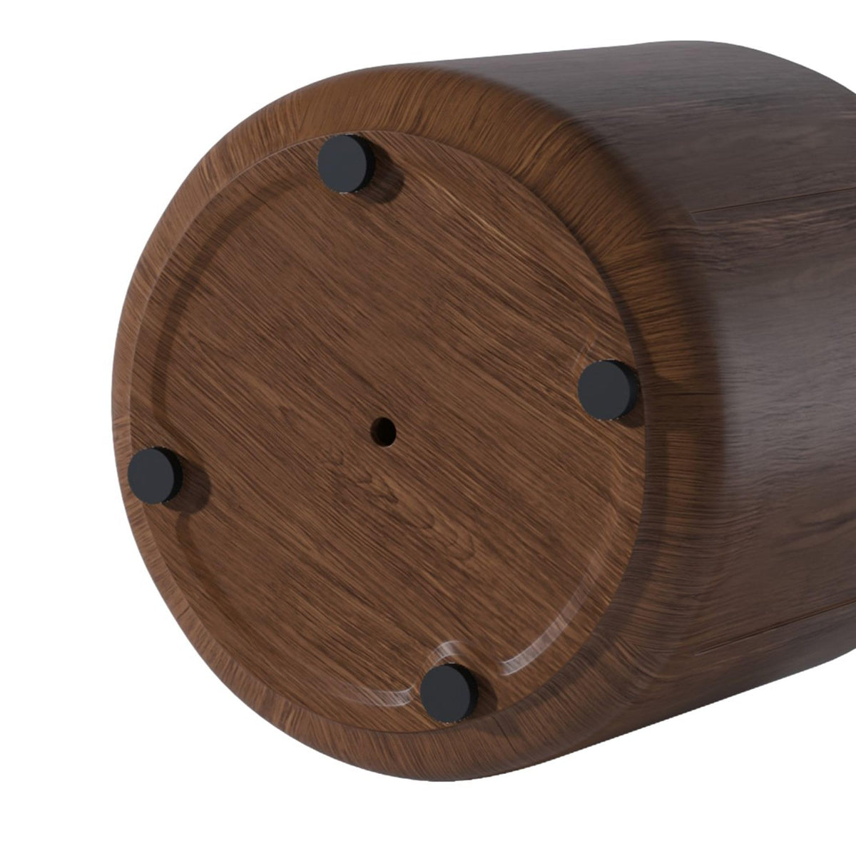 KEIKI Round MGO Outdoor Indoor Coffee Table, Mid Century Modern Side Table with Pedestal & Tabletop, Small Waterproof Center Drink End Tables for Patio Garden Living Room, No Assembly Required, Walnut